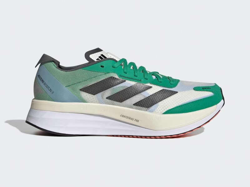 The Adidas Adizero Boston 11 against a white background.