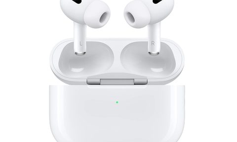 The Apple AirPods Pro 2 and their charging case.