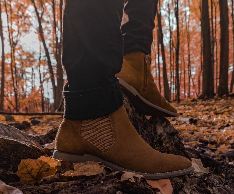 Chelsea boot in the woods