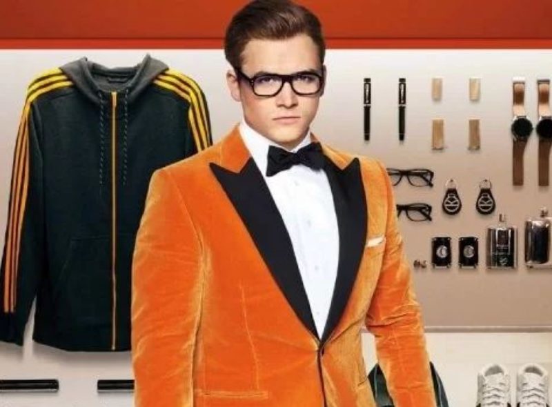 Eggsy in Orange smoking jacket