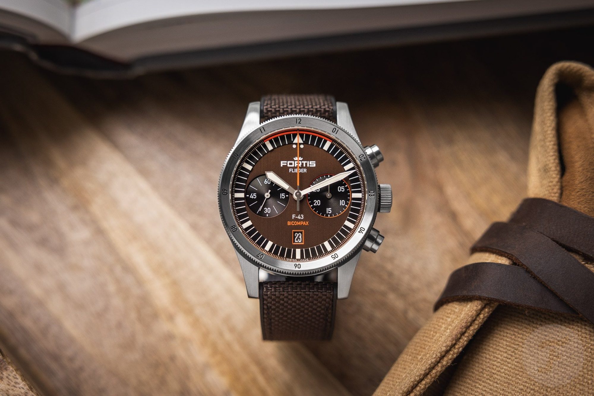 NICHI(日理) フォルテシモ(fortissimo) Fratello × Fortis watches Flieger F-43 Bicompax chronograph - The