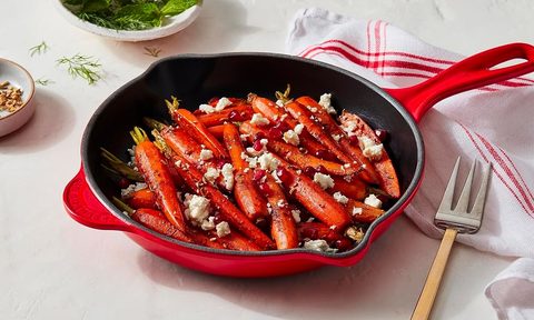 Carrots in the Le Creuset Signature cast-iron skillet.