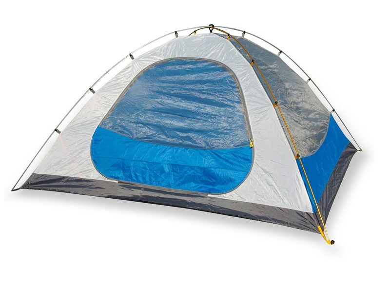 A fully-pitched Mountainsmith Morrison 3 Tent with Footprint on a white background.