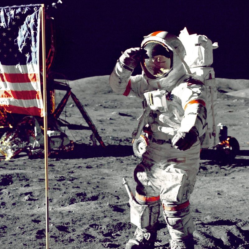 Nasa astronaut on the moon