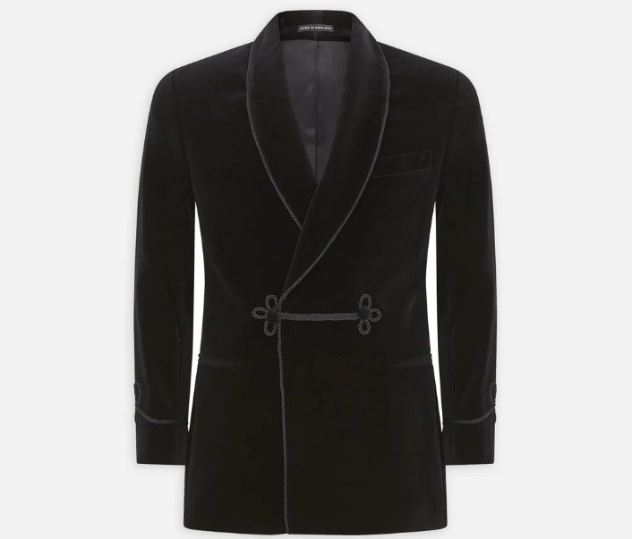 Turnbull and Asser Black Double Breasted smoking jacket