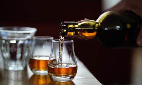 Pouring whisky