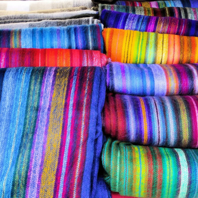 Colorful alpaca fabric