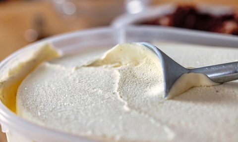 Scooping ice cream