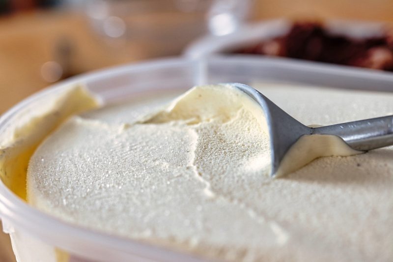 Scooping ice cream