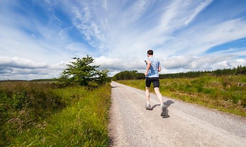 Man running outside