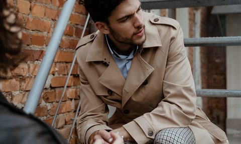 Man in a rain jacket
