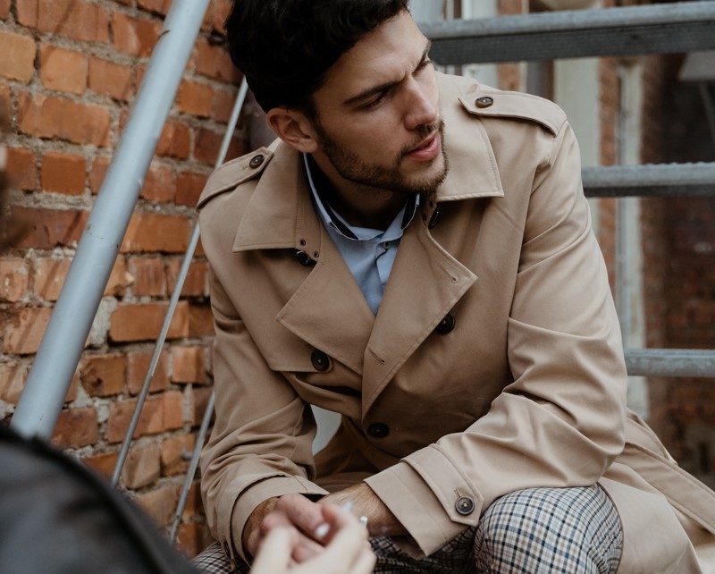 Man in a rain jacket
