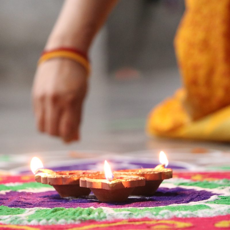 Indian dress and candles colorful