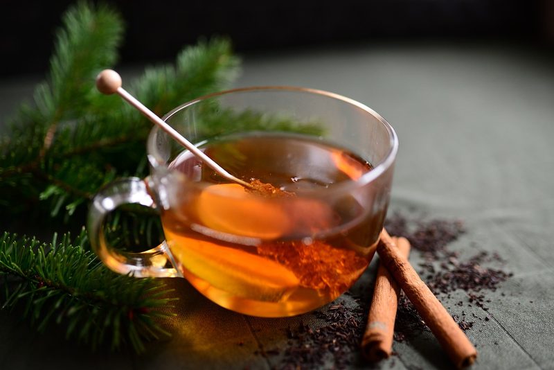 Cinnamon tea with cinnamon sticks