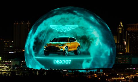 Aston Martin on the MSG Sphere in Las Vegas