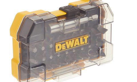 Closed box of the 31-piece DeWalt screwdriving set.