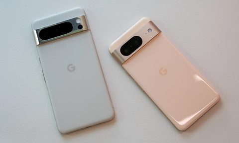 The Google Pixel 8 and Google Pixel 8 Pro, side by side.