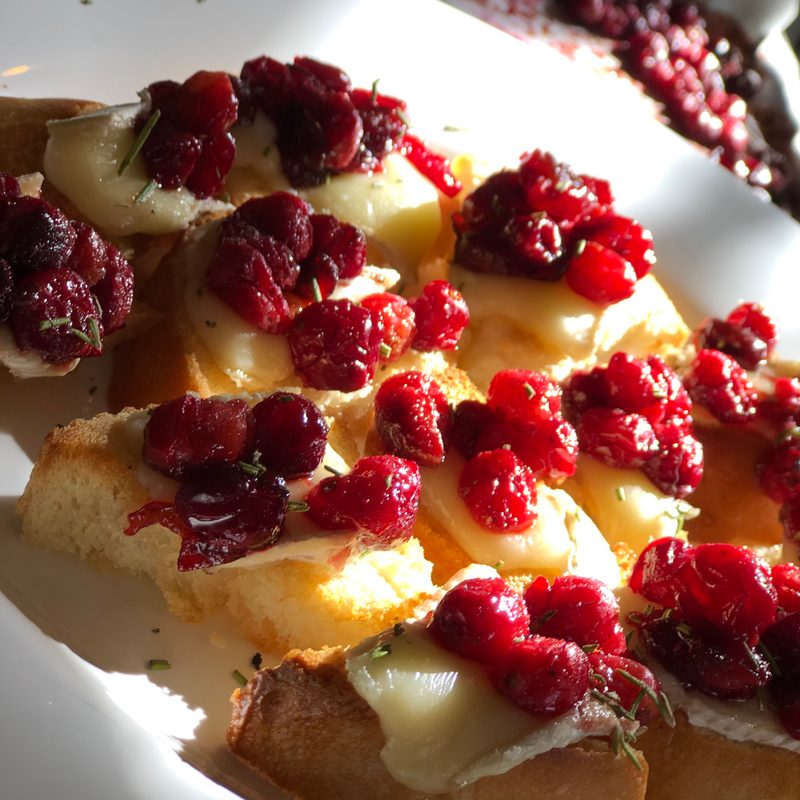 Cranberry brie crostini