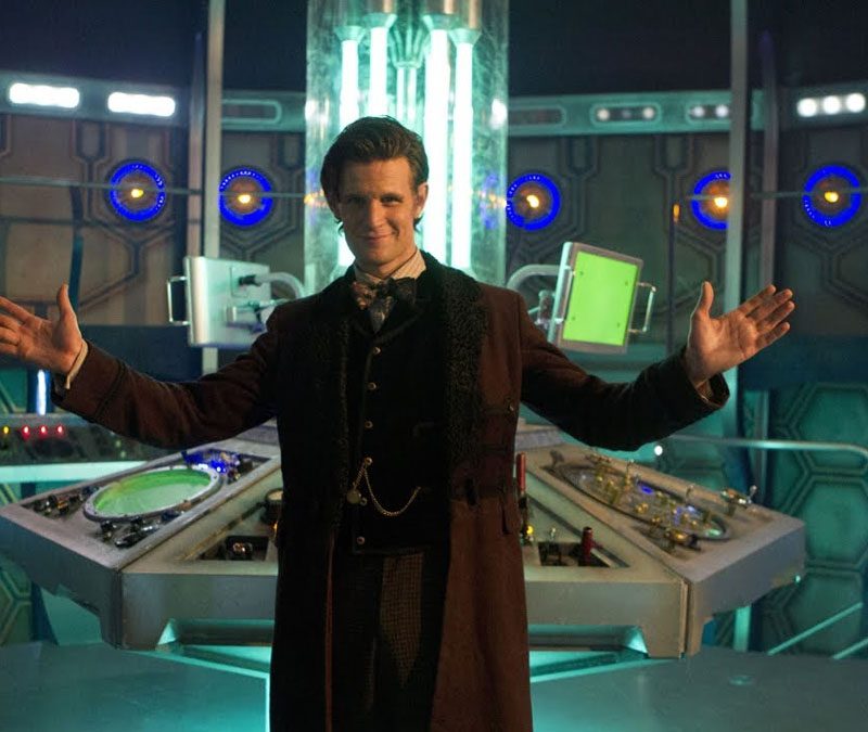 The Eleventh Doctor, as played by Matt Smith, inside the TARDIS.