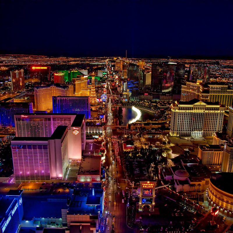 Las Vegas aerial photograph at night