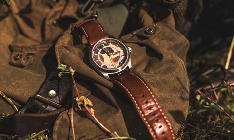 Luminox field watch on bag