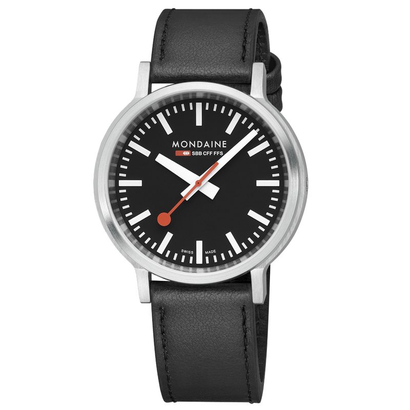 Mondaine stop2go watch leather