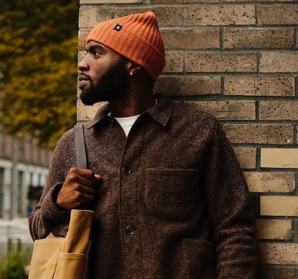 Man wearing Huckberry beanie