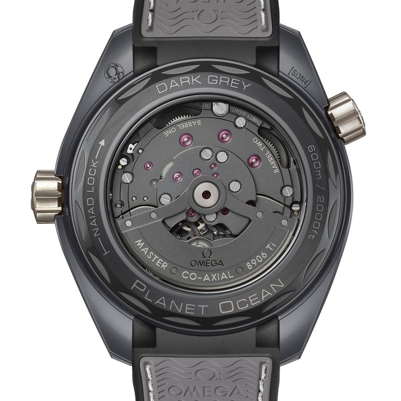 Omega Seamaster planet ocean dark grey back