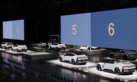 Polestar 3, 4, 5 and 6 on stage