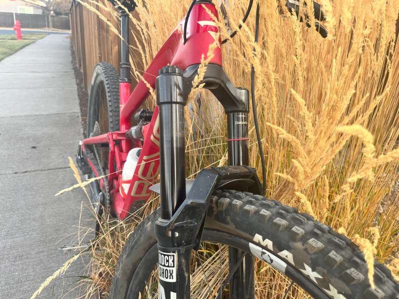 Front suspension, the Rockshox ZEB fork on the Revel Rail 29