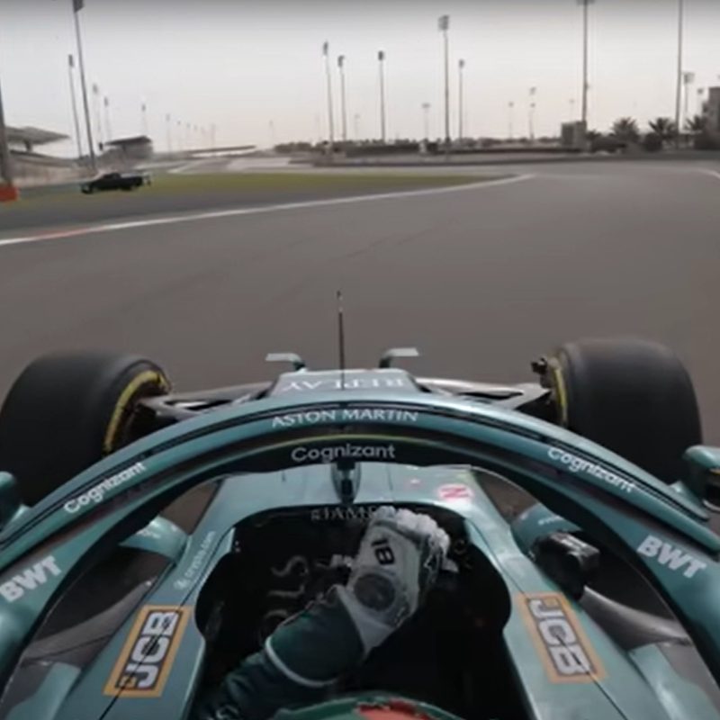Screenshot from Inside an F1 simulator with Nico Hulkenberg produced by Aston Martin Aramco Cognizant F1 Team