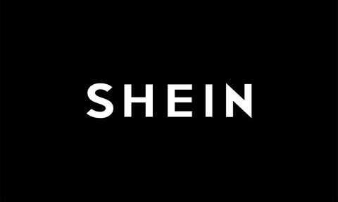 Shein logo on a black background.