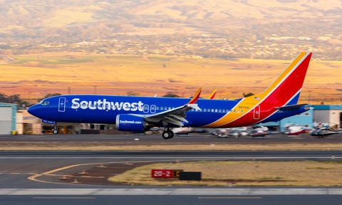 Southwest Airlines Boeing 737 MAX Departing Kahului International Airport Maui Hawaii