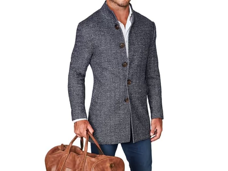 State & Liberty Open Collar Overcoat