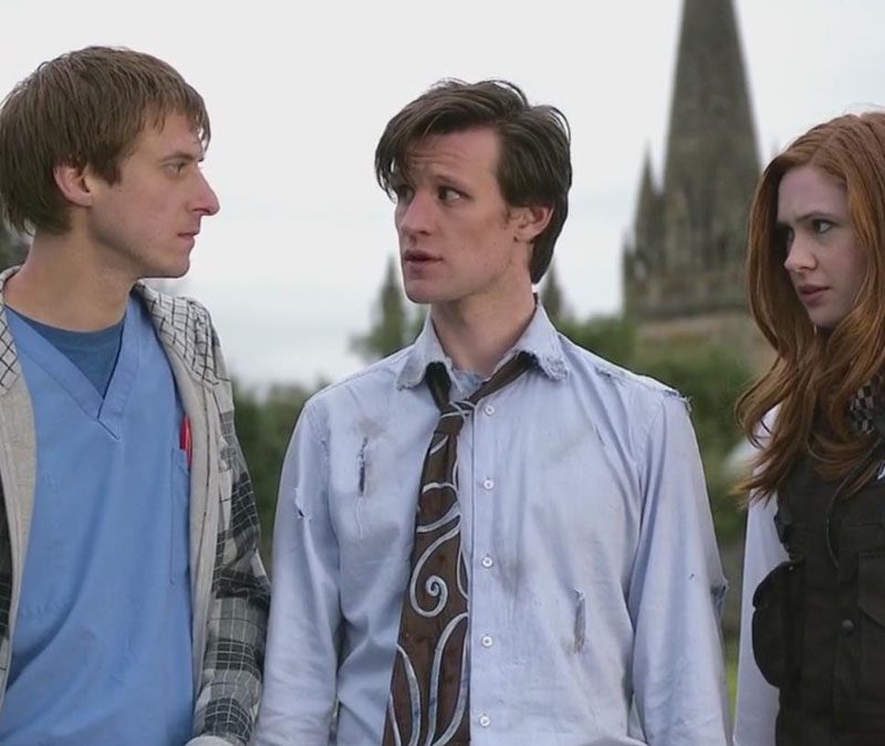 The Eleventh Doctor and his companions in The Eleventh Hour.