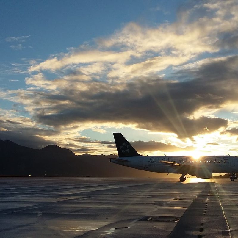 Empty airplane on the ground