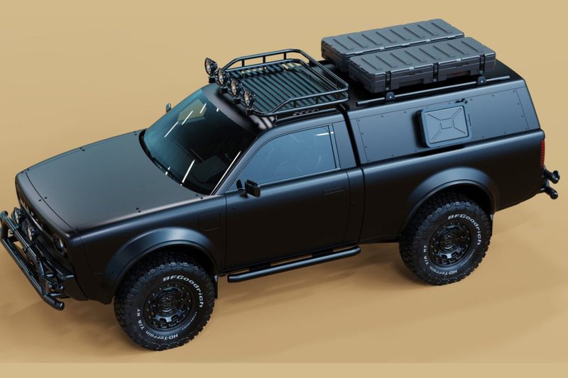 Rooftop solar panel setup on the Alpha Motor Corporation Nightwolf Electric Truck