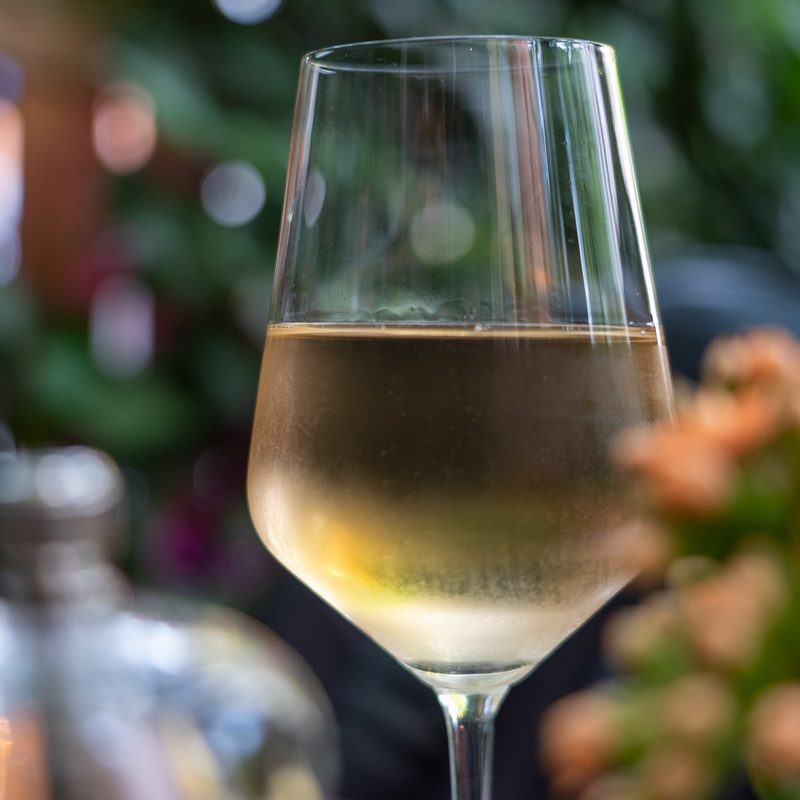 White wine close-up