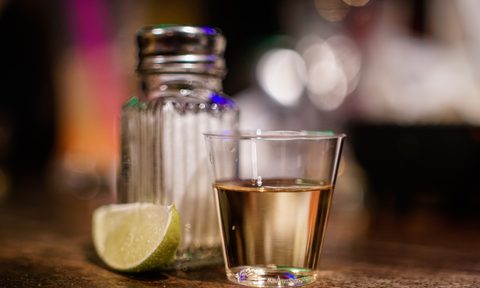 Tequila with salt and a lime