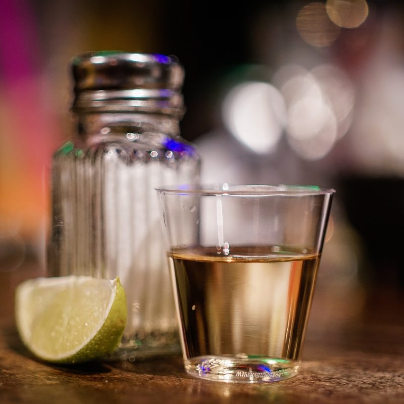 Tequila with salt and a lime