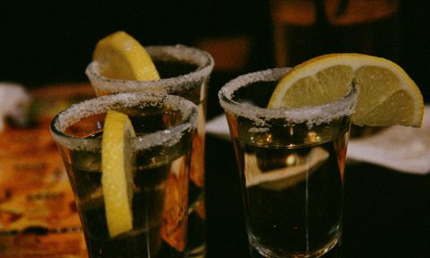 Tequila with lemons