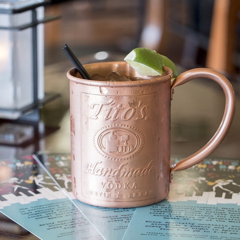 Copper mug with lime wedge