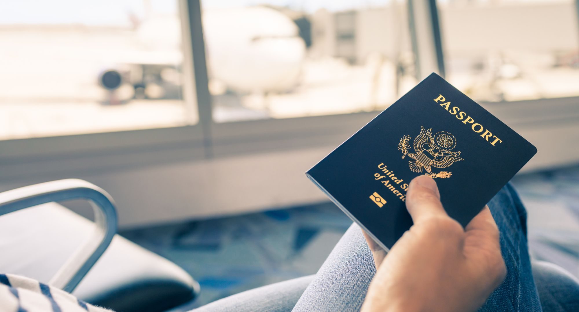 Person holding passport