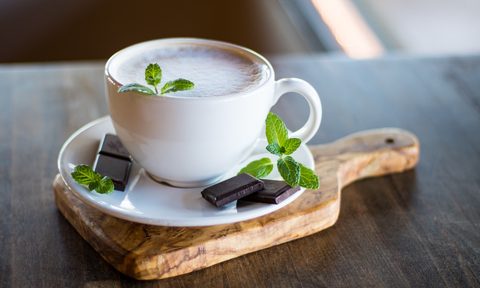 peppermint tea with chocolate
