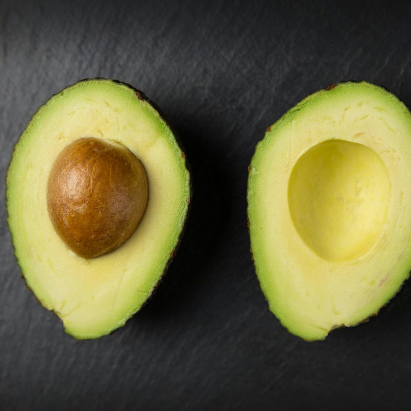 Avocado cut in half