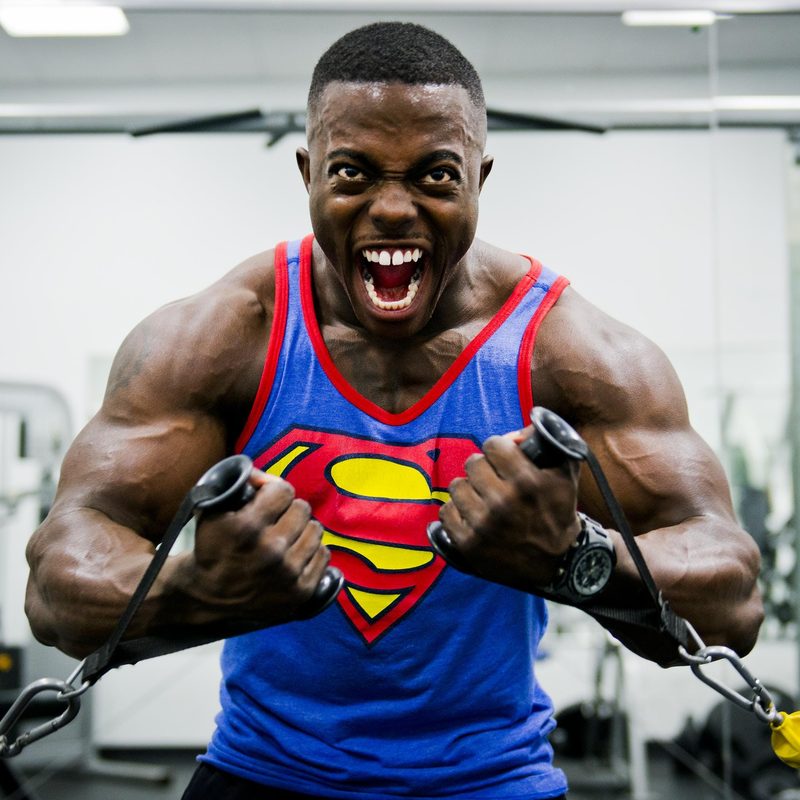 Man lifting weights in the gym