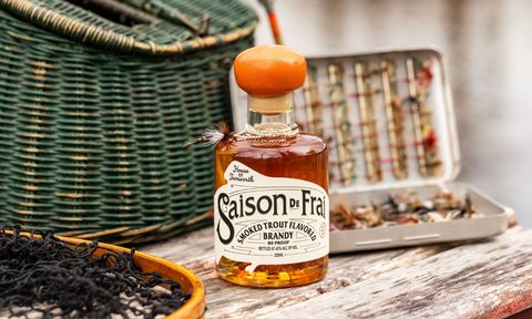 A bottle of Saison de Frai brandy.