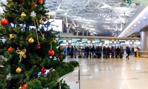 Christmas tree in airport