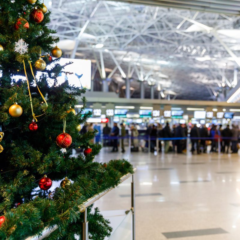 Christmas tree in airport