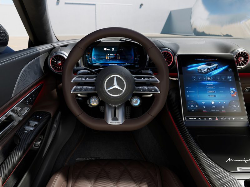 2024 Mercedes-AMG SL 63 S E PERFORMANCE driver's cockpit view directly to driver info display.